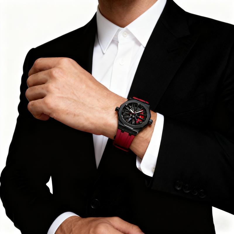 Men's Racing Wheel Sport Watch With Water Resistant Silicone Strap Luminous Dial And Adjustable Fit A Great Gift Idea For Him Men's Racing Wheel Sport Watch With Water Resistant Silicone Strap Luminous Dial And Adjustable Fit A Great Gift Idea For Him