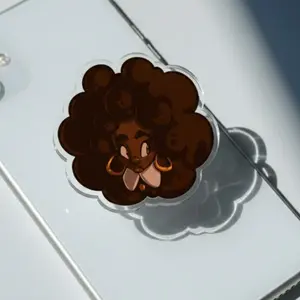 Stylish Afro Girl Phone Grip With Bold Art Design, Secure Hold And Stand, Perfect Everyday Accessory And A Unique Gift Idea For Her