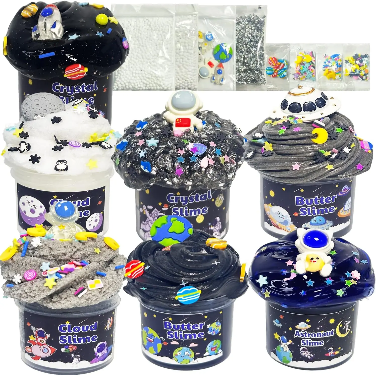 Halloween Fall Gift 7 Pack Galaxy Slime Kits, Butter Slime,Cloud Slime kit for Girls Ages 8-12,Crunchy Slime Kit,Non Sticky,Super Soft Sludge Toy,Birthday Gifts for Kids,Party Favors for Girls and Boys