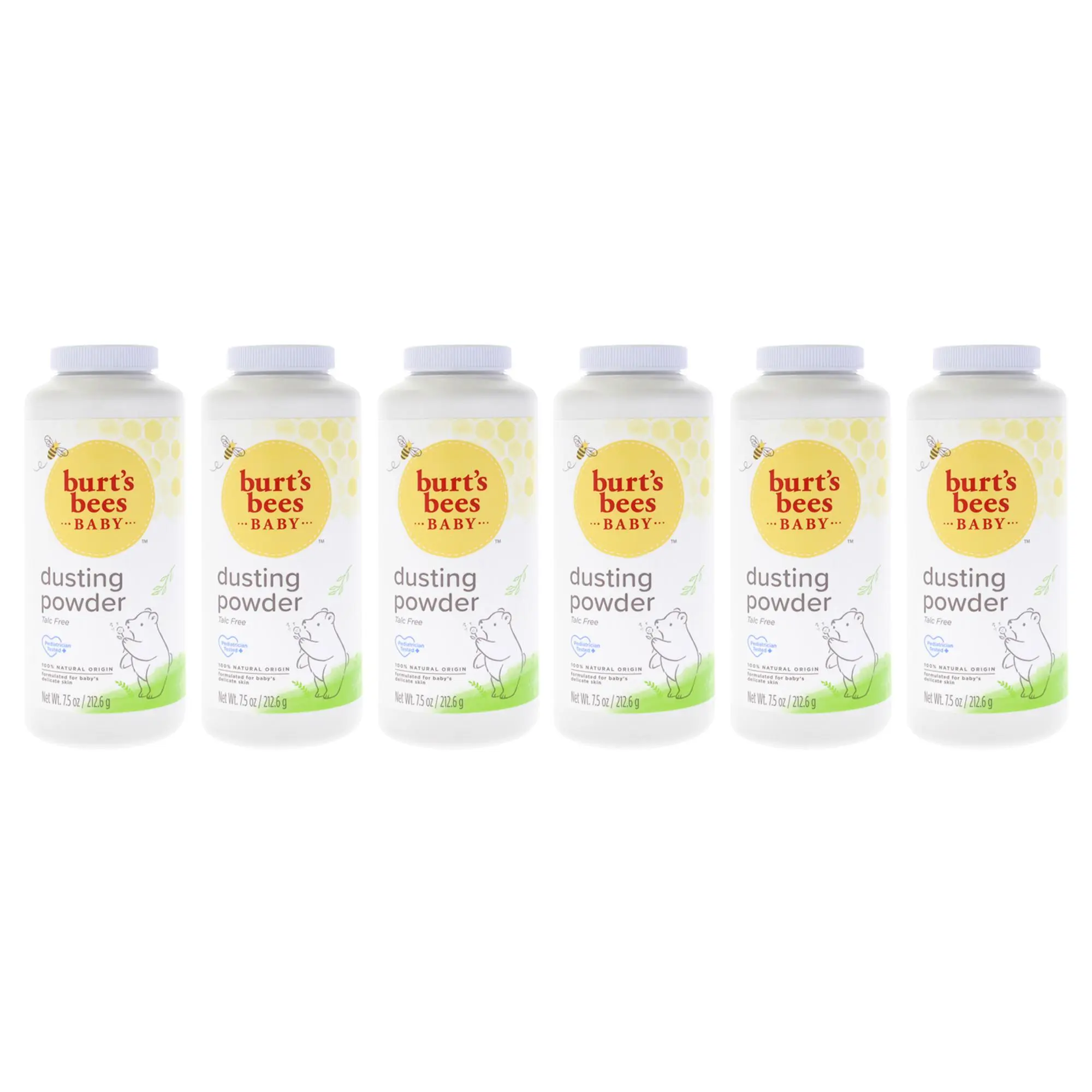 Burt's Bees Original Baby Bee Dusting Powder for Kids' Care - 7.5oz Powder, 6-Bottle Pack, Pack Of 6