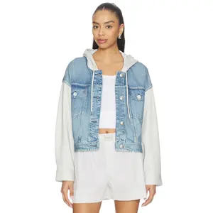 Rag & Bone Miramar Terry Combo Hooded Trucker in Sport