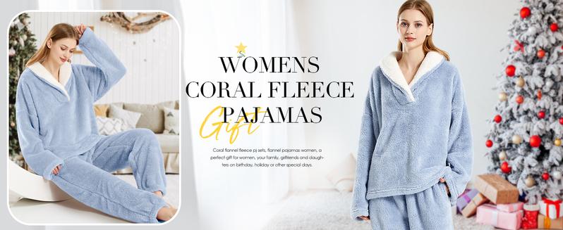 Arssm Women' s Fluffy Pajamas Set Fleece Pullover Pants Loose Plush Sleepwear 2 Piece Pjs Set Warm Loungewear Fuzzy Outfit Long Sleeve pajama sets women