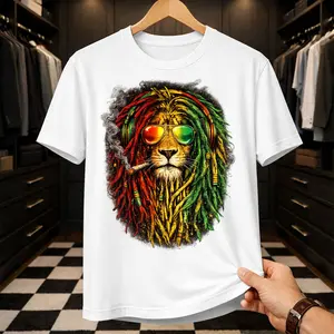Funny Rasta Lion Shirt - Lion Smoking Graphic Tee - Premium Soft Cotton T-Shirt for Men & Women - Unique Gift for Music & Art Lovers