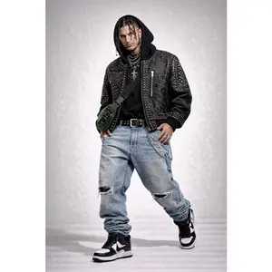 STUDD MUFFIN LEATHER JACKET MEN