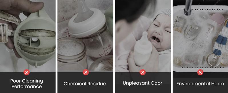 GROWNSY Detergent Washing Tablets 130 PCS for Momcozy, Baby Brezza, Papablic Bottle Washer, Compatible with All Brands Baby Bottle Washers