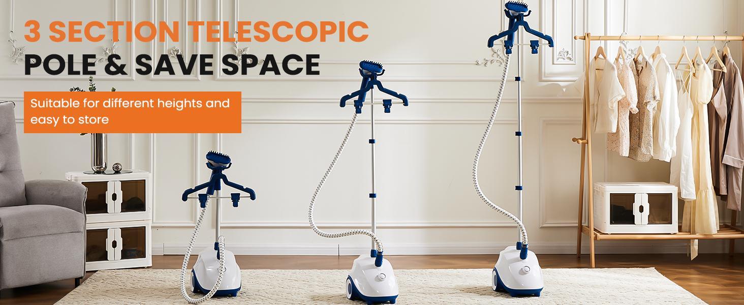 Standing Garment Steamer, 1500W Powerful Steamer for Clothes, 1.7L Water Tank for 55 Min Continuous Steaming, Professional Wrinkle Remover Heats Standing Garment Steamer, 1500W Powerful Steamer for Clothes, 1.7L Water Tank for 55 Min Continuous Steaming, Professional Wrinkle Remover Heats