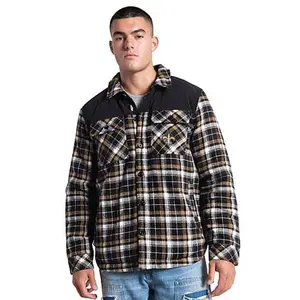 Football Fan Shop Officially Licensed NFL Men's Transitional Plaid Shirt Jacket by Glll - Rams