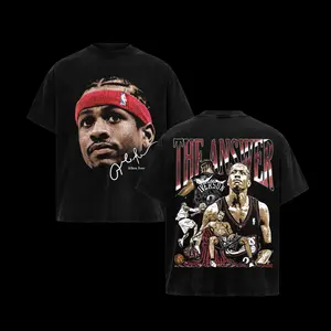 Allen "The Answer" Iverson Unisex T-Shirt, Sweatshirts, 100% Heavy Cotton Sixers Basketball Team T-Shirt, Basketball Legend Shirt Gift For True Basketball Fans Graphic Tees Streetwear Outfit