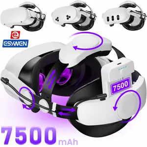 ESYWEN Head Strap for Oculus Quest 2 & 3 &3S Accessories,with 7500mAh Rechargeable Battery, VR Accessories Adjustable Elite Strap for Oculus Quest 2 & 3 VR Headset
