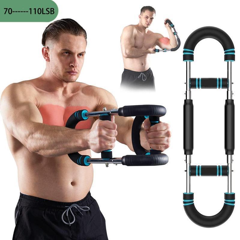 Detachable Portable Electric Twist Arm Trainer for Upper Body Muscle Building Biceps Triceps Forearm Chest Shoulder Thigh Fitness Exercise Equipment Su for Home Gym Travel Use Resistance Chest Expander Spring  workout tool Strap Ankle Spring Arm Trainer