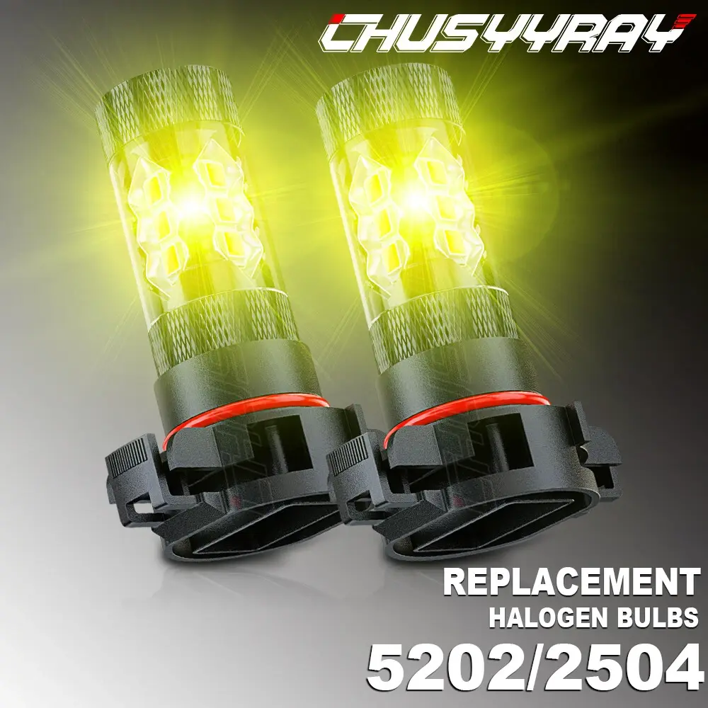 2X 5202 LED Fog Light Bulbs Golden Yellow For Chevrolet Silverado 1500 2008 2009 2010 2011 2012 2013 2014 2015