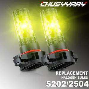 2X 5202 LED Fog Light Bulbs Golden Yellow For Chevrolet Silverado 1500 2008 2009 2010 2011 2012 2013 2014 2015