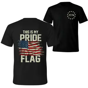 American Pride T-Shirt- 'This is My Pride Flag' Graphic, Patriotic & Bold for Independence Celebrations