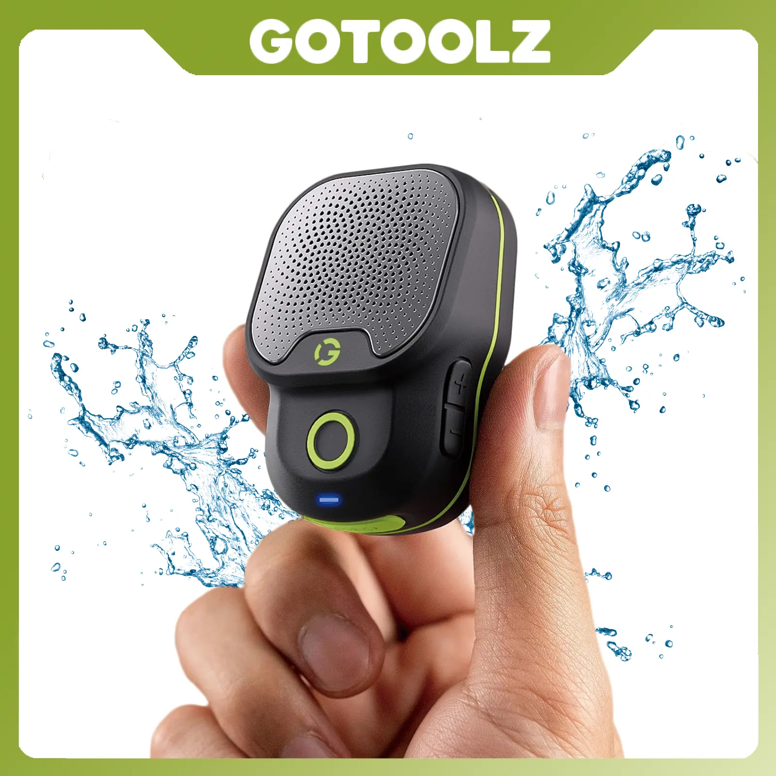 Gotoolz Wearable Bluetooth V5.3 Speaker, 30H Working Time Clip-On Wireless Jobsite Water-Resistant Portable Speaker, Built-in ENC Mic for Hands-Free Music/Calls, IPX7 Waterproof, TWS Portable Speaker