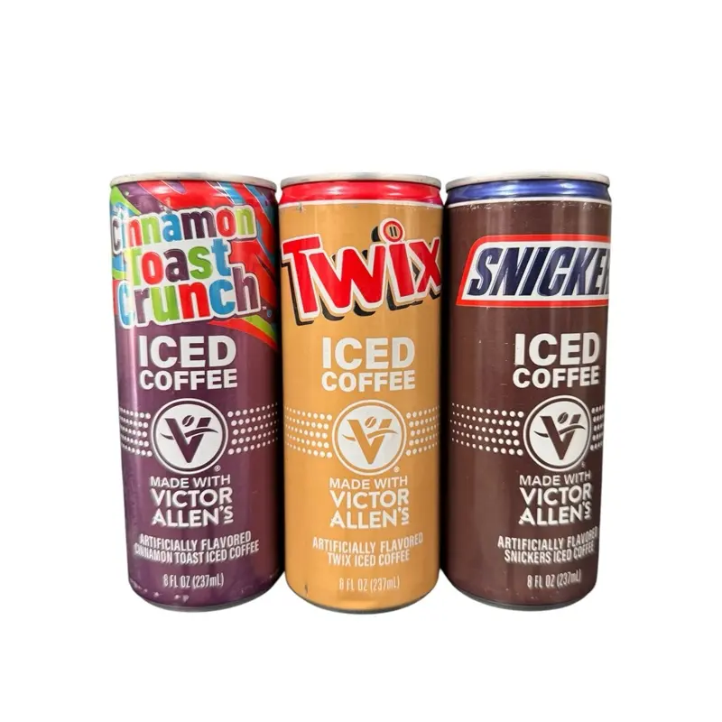 Victor Allen's Iced Coffee Combo Pack (3 Caffeine-Rich, Latte-Style, Medium Roast Flavors: Cinnamon Toast Crunch, Twix, Snickers) - 8 Fl Oz Ready-to-Drink Bottles