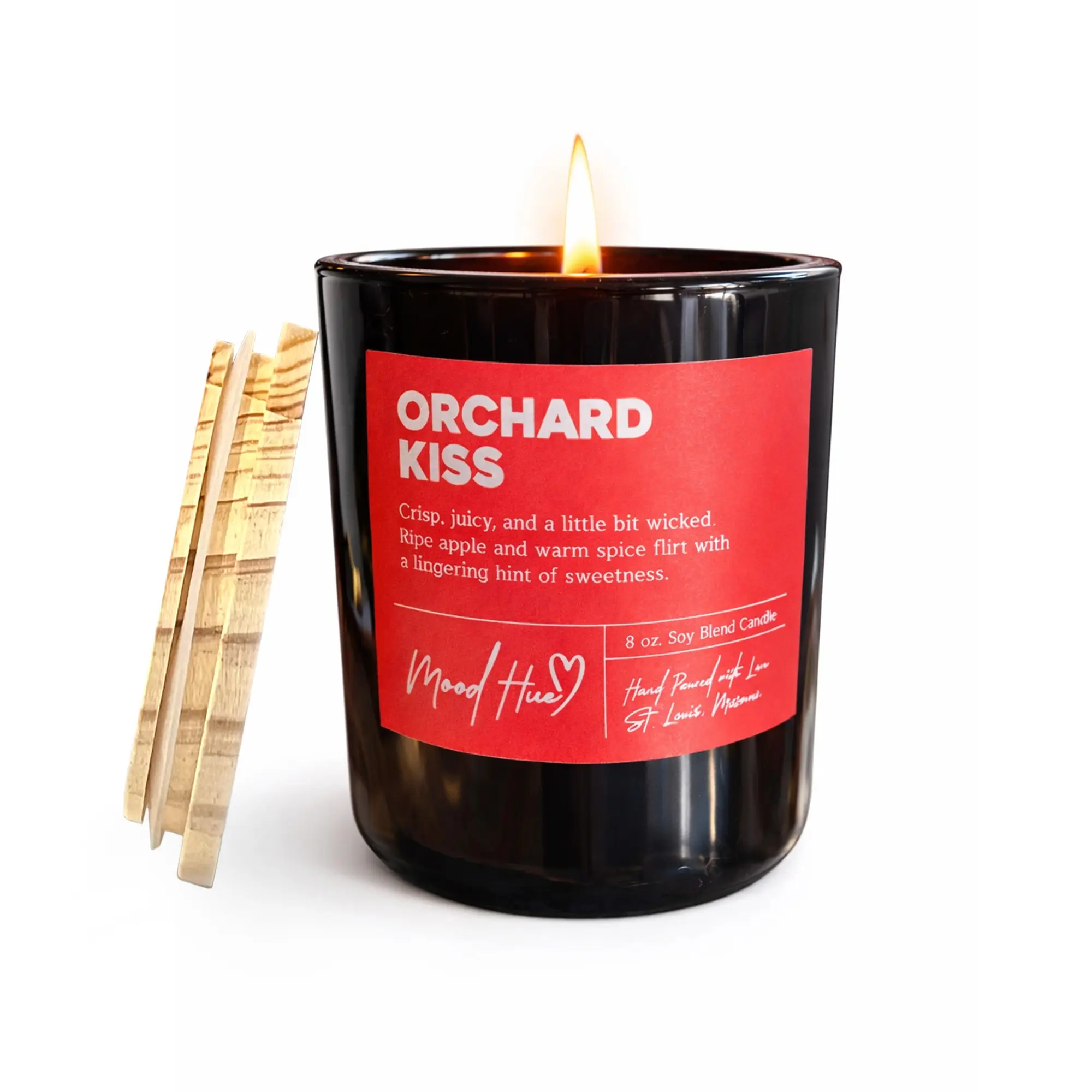 Orchard Kiss - Apple Cinnamon Soy Candle | Cozy Fall Scent | Romantic Gift Idea | Hand Poured | 8 oz 40 Hour Burn