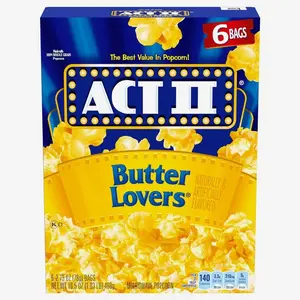 Act II Butter Lovers Microwave Popcorn, 2.75 oz, 6-Count Bags