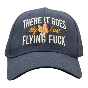 There It Goes My Last Flying F*ck Hat Funny Care Free Butterfly Joke Cap Funny Hats Funny Sarcastic  Novelty Caps for Men Navy - Standard