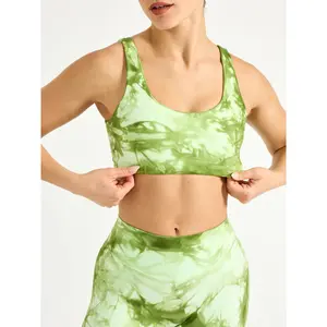 Double Dip Butter Sports Bra - Honeydew Tie Dye
