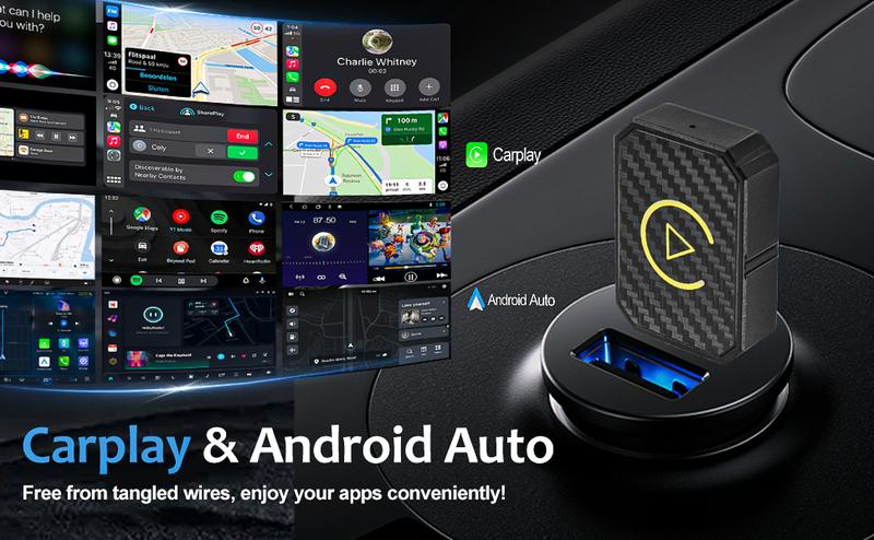 CarPlay Wireless CarPlay Adapter for Factory Wired Cars from 2016 Onwards 2-in-1 Wireless CarPlay & Android Auto Adapter Easier Connectivity Compatibility Stable Faster Automotive