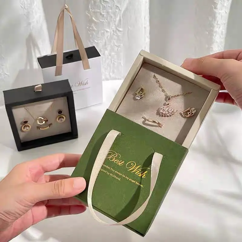 Mixed 10 pcs Cardboard Jewelry Gift Boxes Jewelry Boxes Packaging Small Earring Gift Box with Lids for Necklace Ring Bracelet