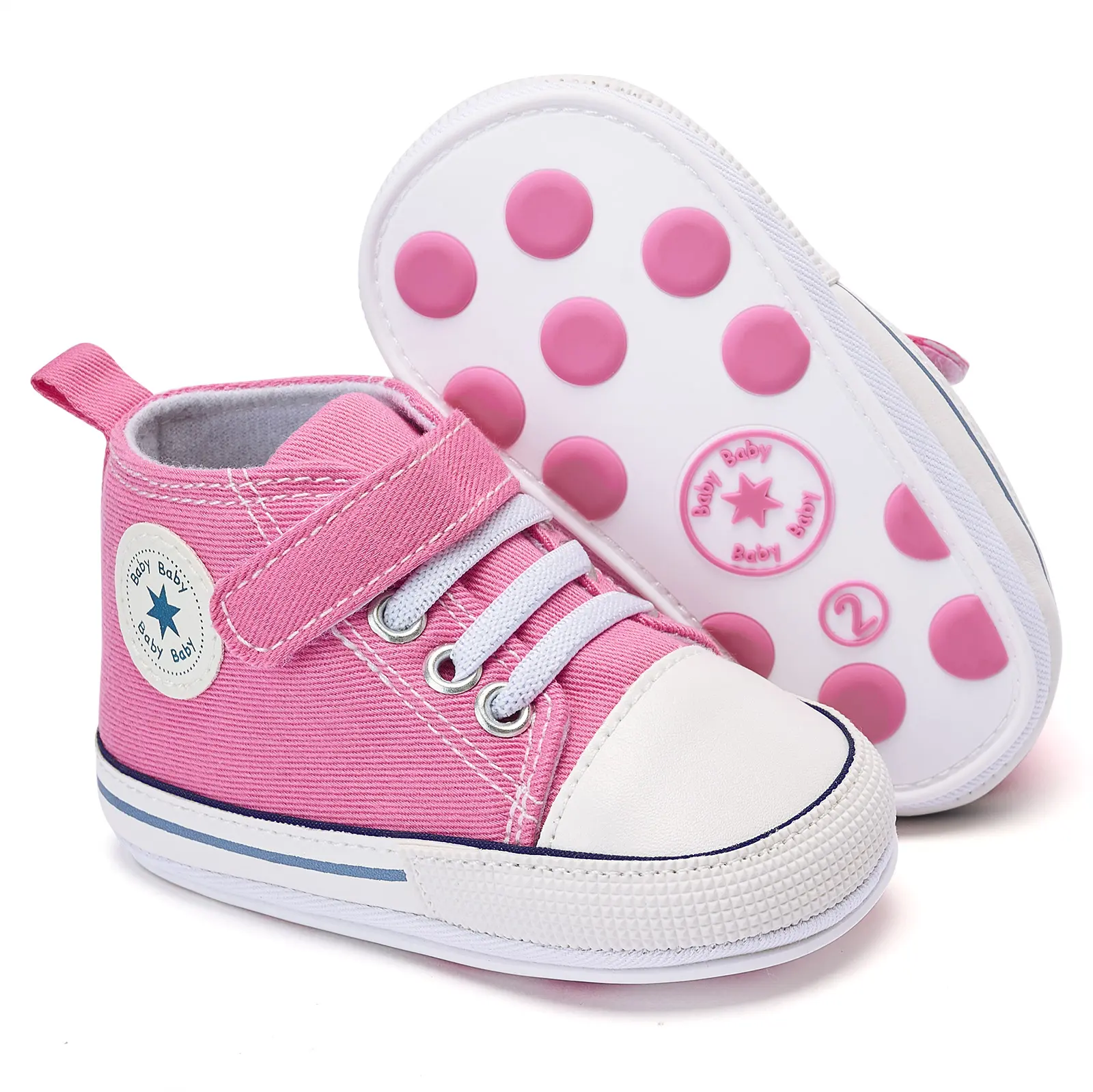 Baby Shoes Infant Shoes for 0 6 9 12 18 Months Baby Sneakers  First Walkers  Shoes Baby Canvas Shoes Indoor Outdoor Baby Slippers  Infant High Tops Shoes Todddler Shoes Non-Slip Baby Snearkers Lightweight Flexible Shoes Toddler Tennis Shoes #backtoschool