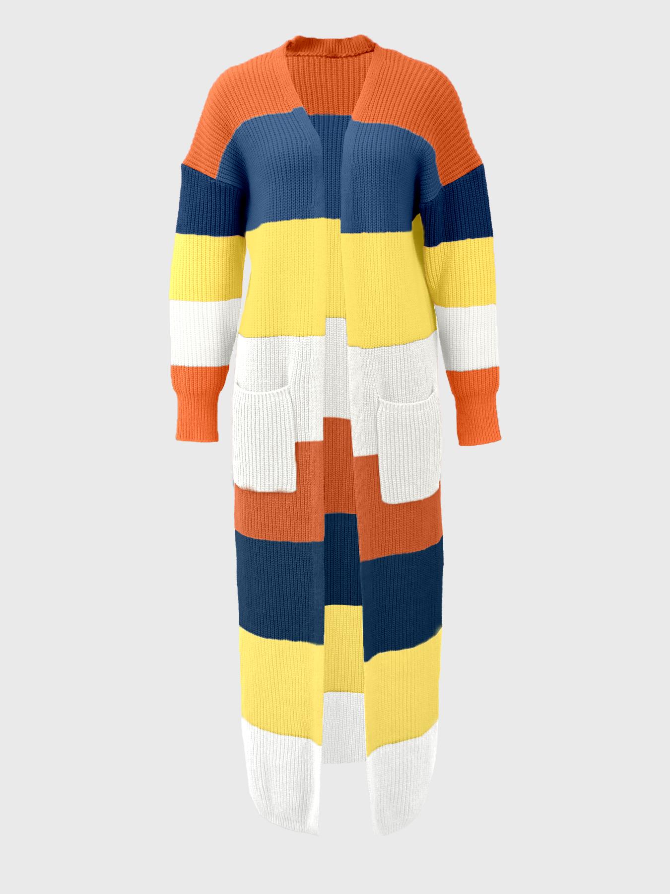 USBoutiqueCHIC Women's Oversized Colorblock Sherpa Coat | Longline Plush Fleece Jacket for Fall Winter, Cozy Streetwear Loungewear Essential