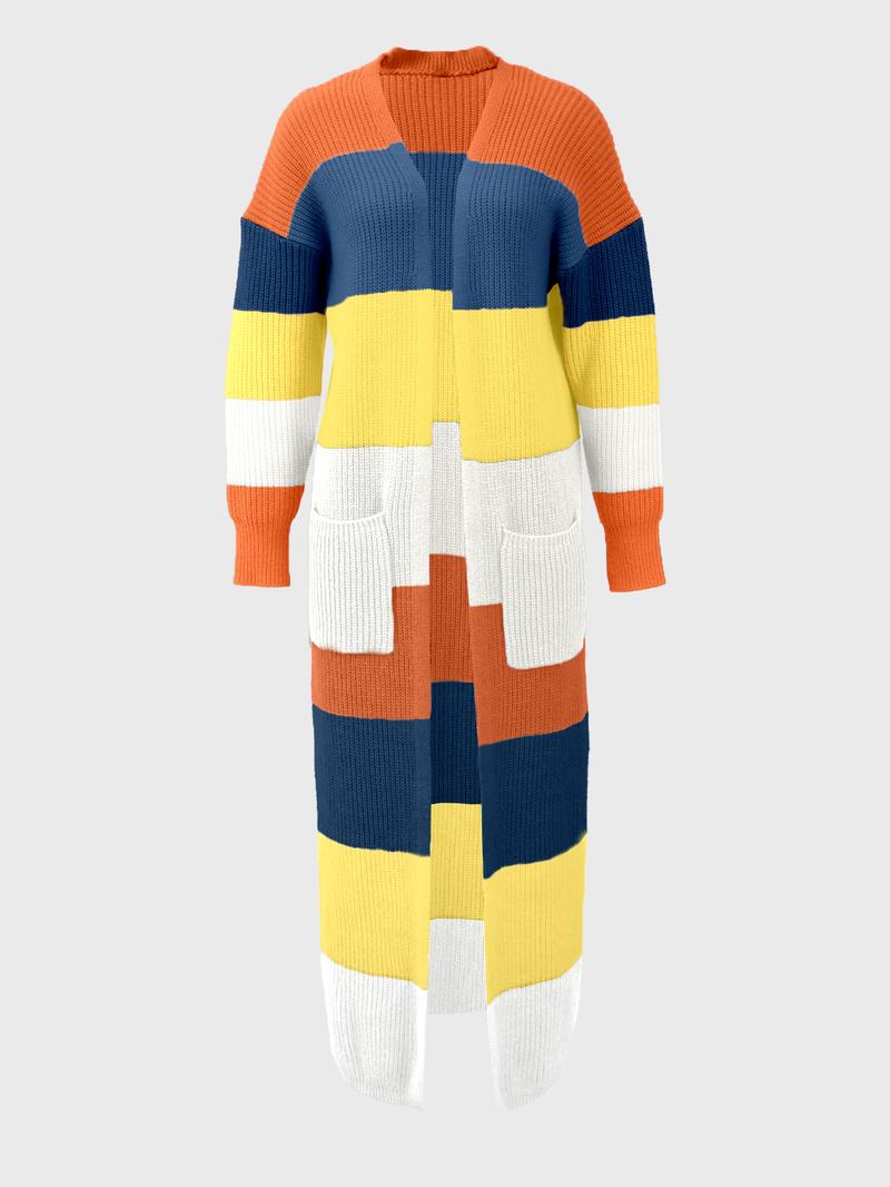 USBoutiqueCHIC Women's Oversized Colorblock Sherpa Coat | Longline Plush Fleece Jacket for Fall Winter, Cozy Streetwear Loungewear Essential