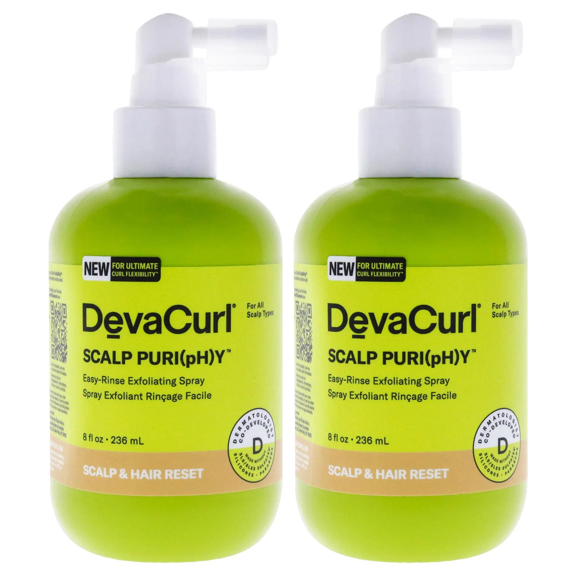 DevaCurl Scalp Purify Spray - Unisex Haircare Product for All Hair Types, 8 fl oz Spray Rinse, Set of 2, Two Bottles
