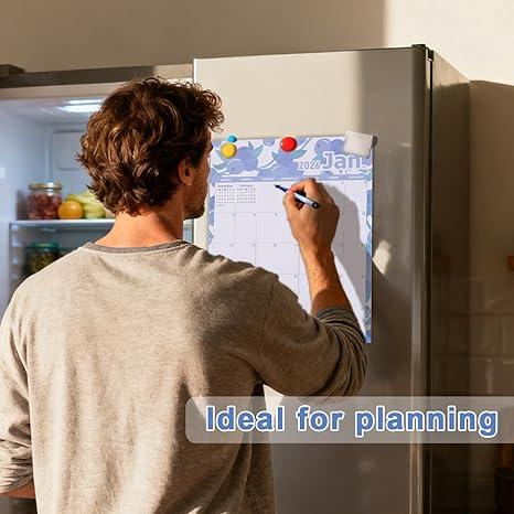Upgrade Your Fridge Decor 2026 Magnetic Calendar - 12 Theme Pack, Large 14.5x11.5 Inch, Premium Matte Art Paper, Easy-Swap Monthly Art for a Clutter-Free Kitchen