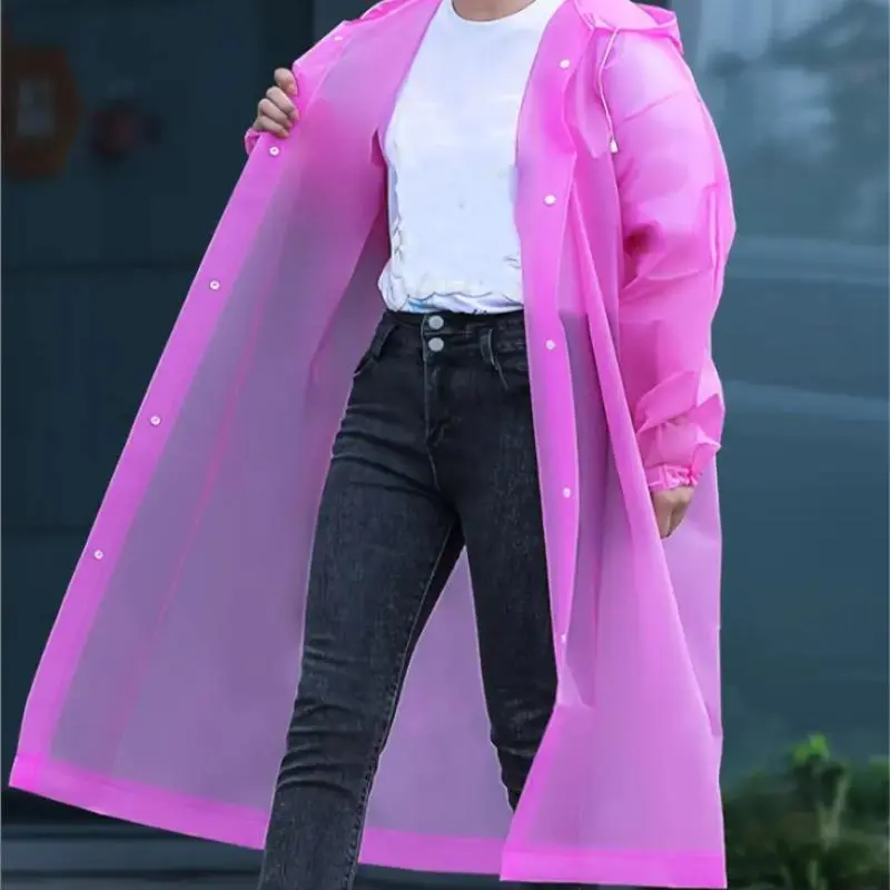 Solid Color Raincoat, 1 Count Portable Lightweight Raincoat with Drawstring, Full Body Cover, Windproof, Wind Resistant & Waterproof, Rainproof Raincoat for Outdoor Cycling, Rainy Season, Rainy Day