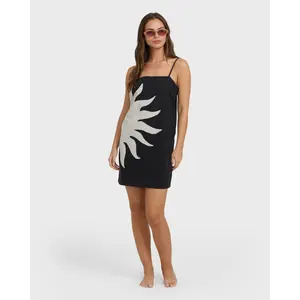 billabong Women's Casual Sun Rays Mini Dress - Black, White Fit Summer