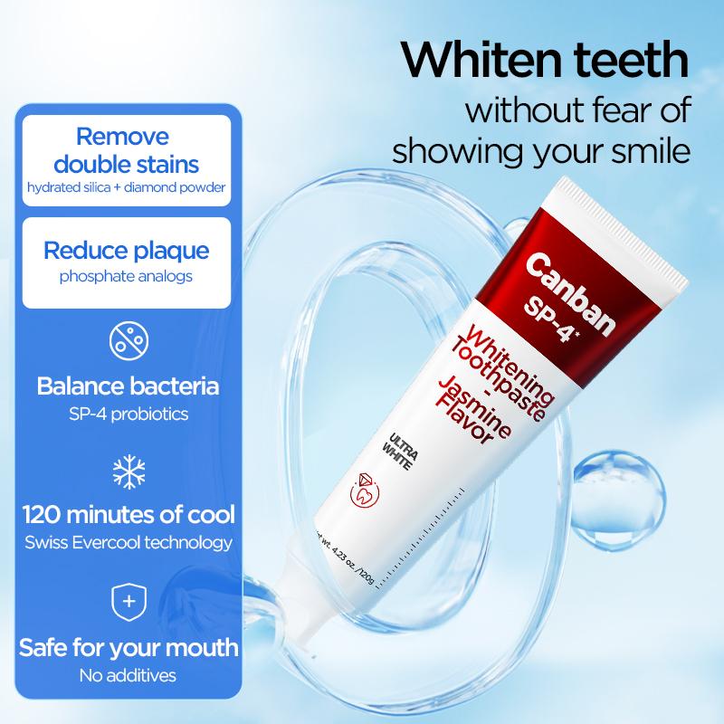 Canban SP-4 Whitening Toothpaste Set Oral Health Care Bad Breath Removal Probiotics for Healthy White Teeth