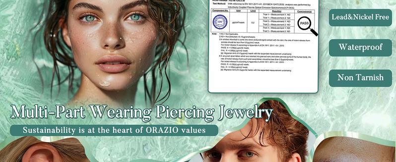 ORAZIO 14K Gold Filled Hypoallergenic Surgical Steel Nose Rings for Women & Men 12Pcs Set with 8CZ Studs & 4Hoops 18G/20G/22G Perfect for Multi Piercing Jewelry
