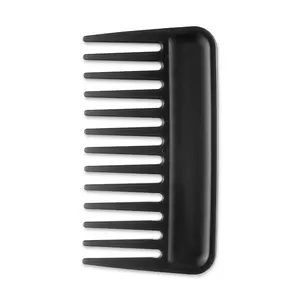 LUCKSTAR Smooth-Flow Wide-Tooth Comb with Thickened Teeth Portable Plastic Card Comb for Everyday Use