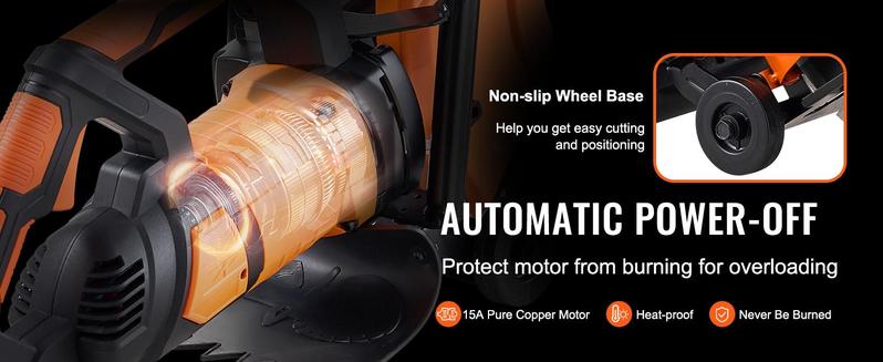 VEVOR Electric Concrete Saw, 16 in, 3200 W 15 A Motor Circular Saw Cutter with Max. 6 in Adjustable Cutting Depth, Wet Disk Saw Cutter Includes Water Line, Pump and Blade, for Stone, Brick Construction VEVOR Super Brand Day