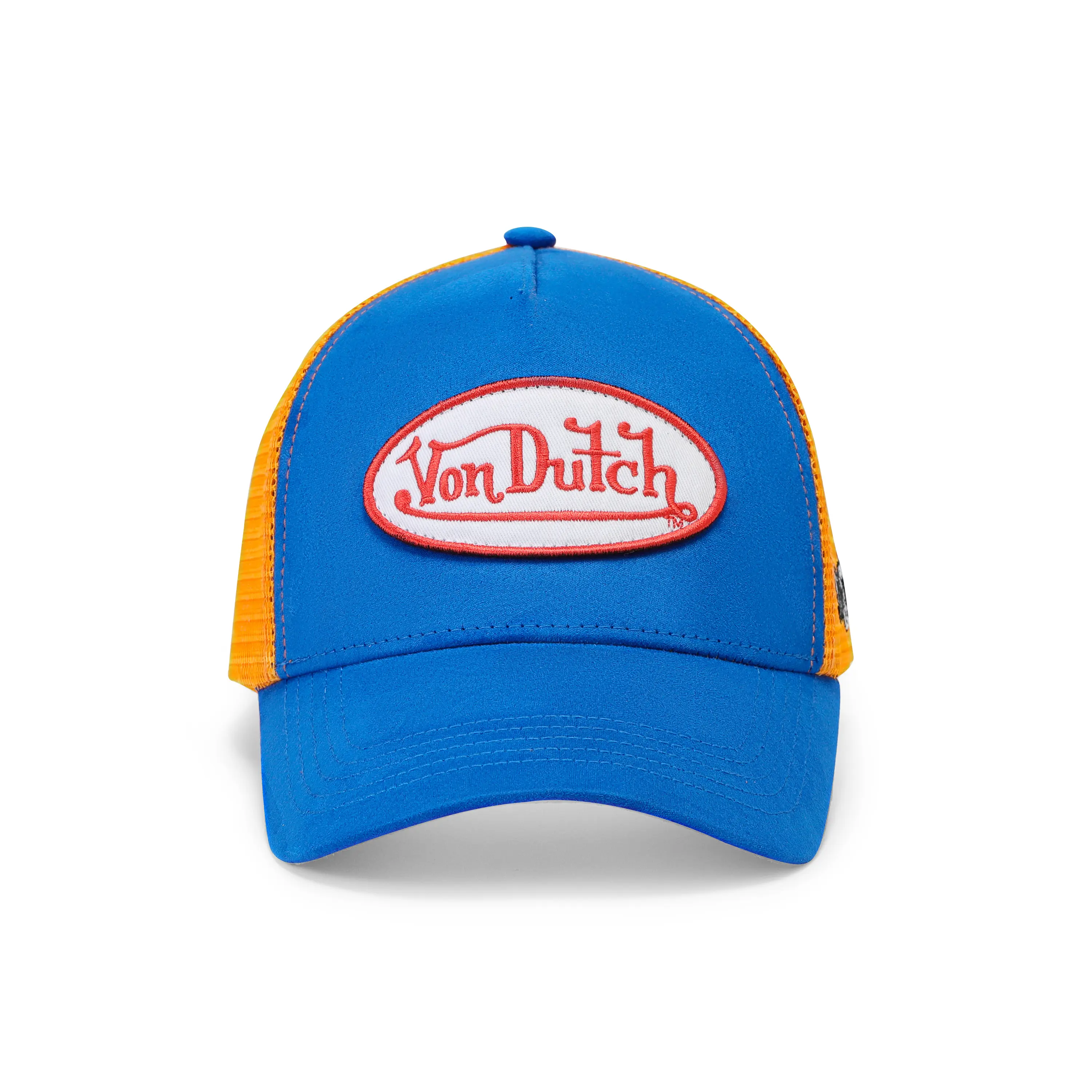 Suede Trucker Hat - Blue and Orange