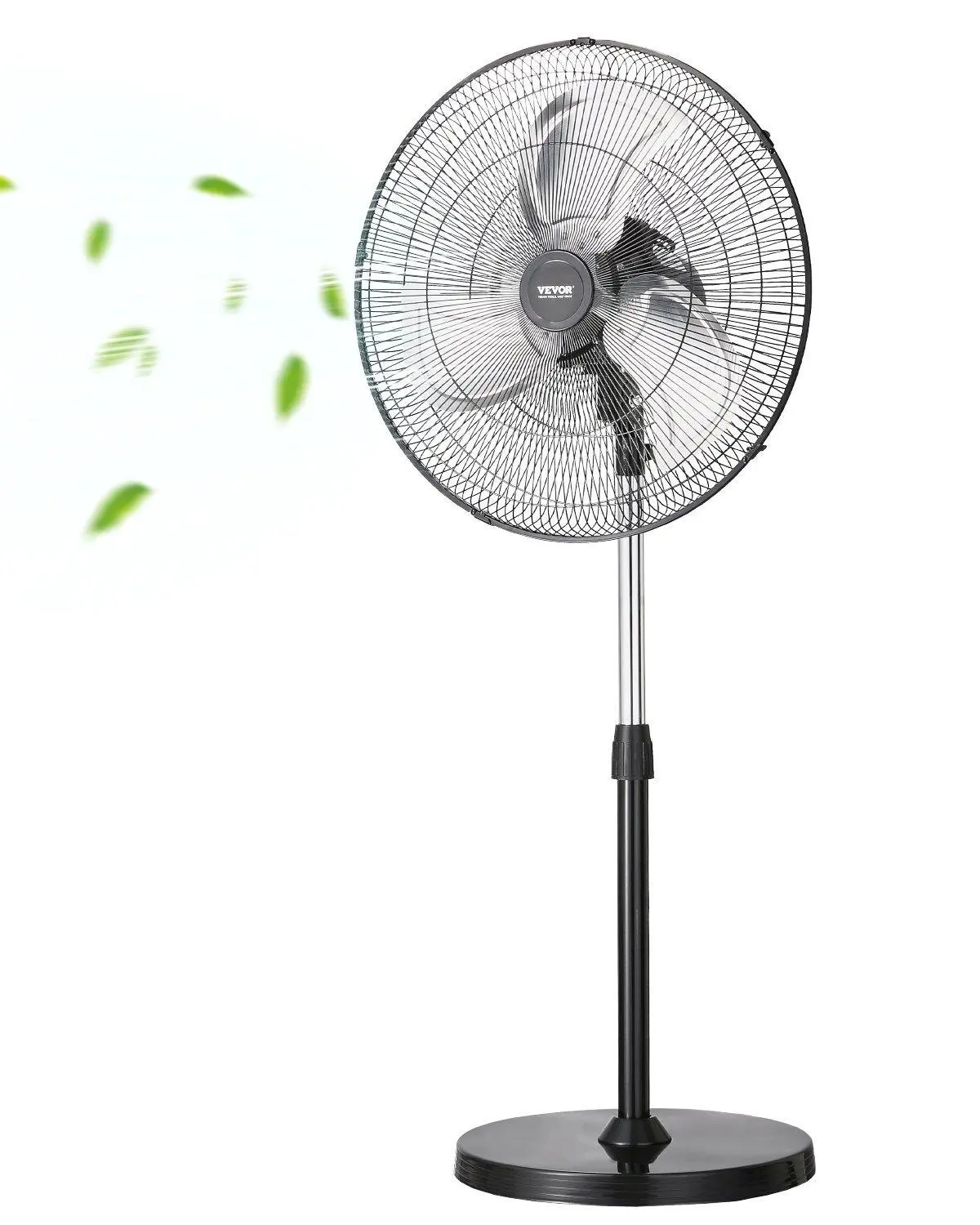 【Summerfinds】VEVOR 18" Industrial Pedestal Powerful Fan - 3-Speeds Adjustable, Oscillating Cooling Fan with Height Adjustment, Metal Frame for Relaxation, Speeds Adjustable Fan