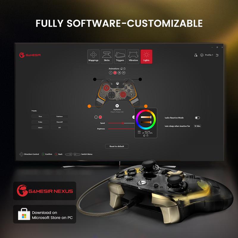 GameSir Kaleid Flux Wired RGB Controller for Xbox Series X|S, Xbox One, Windows 10/11 & Steam, Anti-Drift Gamepad with Precision Hall Effect Sticks GameSir Kaleid Flux Wired RGB Controller for Xbox Series X|S, Xbox One, Windows 10/11 & Steam, Anti-Drift Gamepad with Precision Hall Effect Sticks
