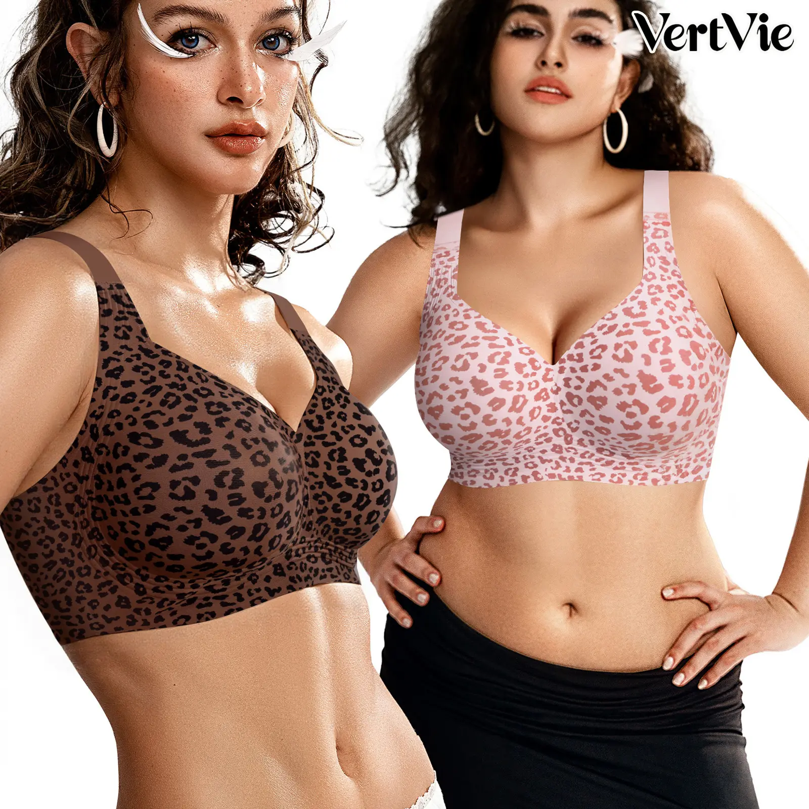 Vertvie｜ELEANOR Wireless Full Coverage Bra, Jelly Bras, Classic T-Shirt Bra for All Day Comfort, Plus Size S-5XL Adjustable