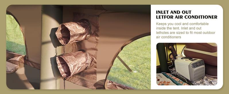 SENLEETO Luxury 129 sq ft Inflatable Camping Tent for 8-10 People Waterproof Blow-Up House with Rainfly Insulated Tents