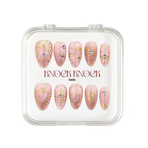 KNOCK.KNOCK NAILS 2026| Galaxia Rosa｜Pink Cateye Style | 10PCS 100% Handmade Press-On Nails Salon look in 5 minutes