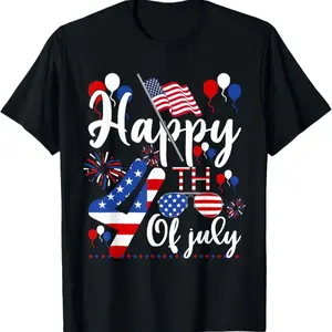 Happy Fourth Of July Patriotic US American Flag 4th Of July T-Shirt