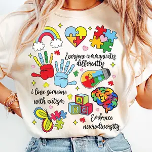 Autism T-Shirt, Everyone Communicates Differently T-Shirt, Autism Month T-Shirt, Autism Mom T-Shirt, Autism Shirt T-Shirt, Autism, Speech Pathologist T-Shirt