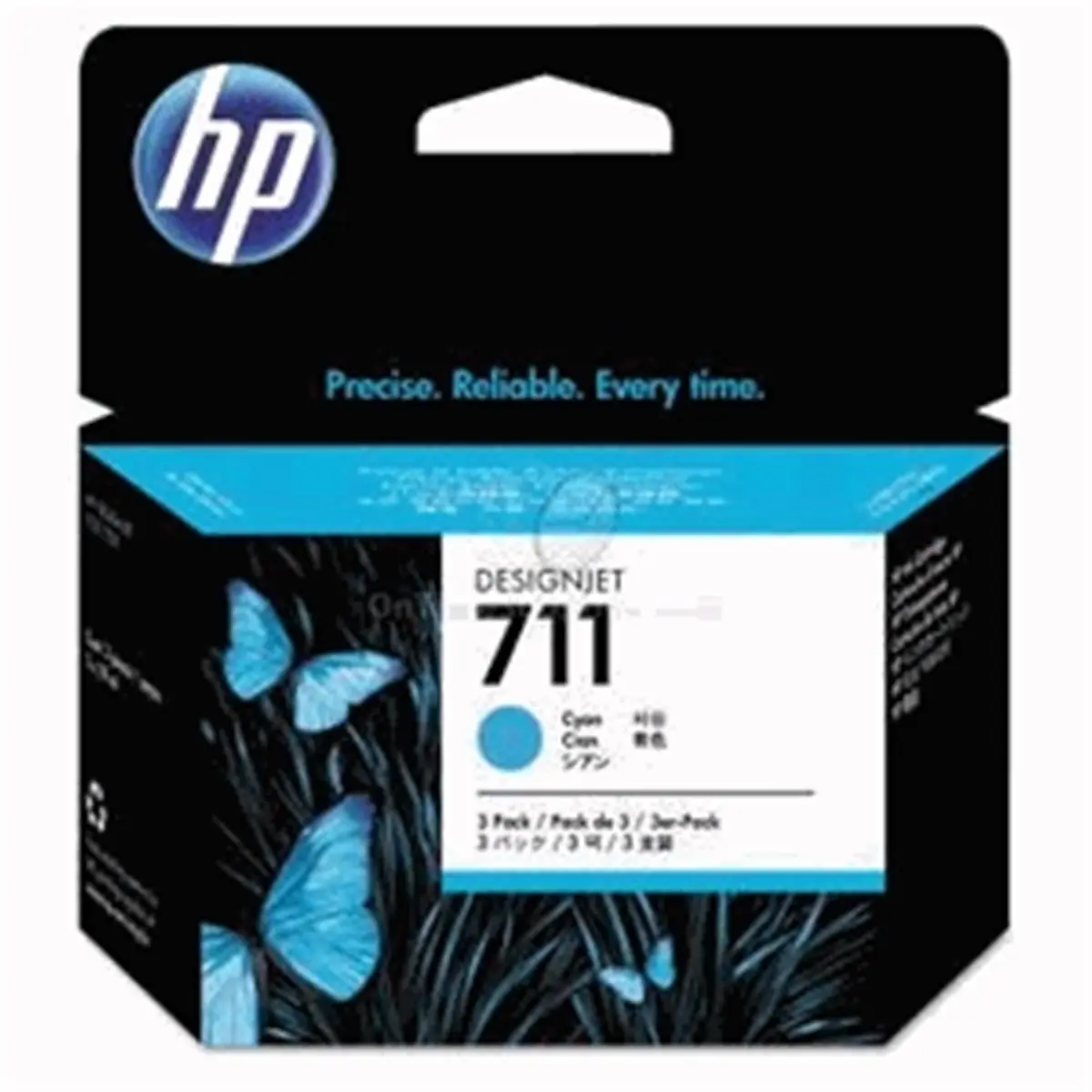 HP 711 SD Cyan Inkjet Printer Cartridge (3-Pack, HP CZ134A) - Quick-Dry, Smudge-Resist, Compatible with HP DesignJet T120 Printer