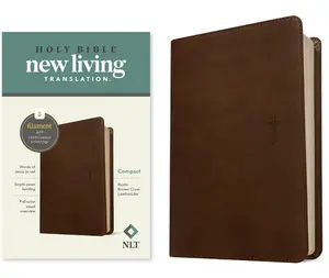 NLT Compact Bible, Filament Enabled (Leatherlike, Rustic Brown, Red Letter) -- Tyndale, Leather / Fine Binding