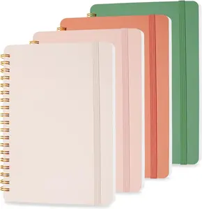 4 PCS Small Spiral Notebook 5x7, Spiral Journal Notebook, Notebooks for Work, Note Taking, School, Small Notebooks 5x7 with Strap, Cute Notebooks for Women 50 Sheets