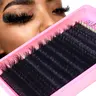 HK Hiklasy Reusable Faux Mink Eyelash Extension Cluster Lashes, 300D Density 14-22mm D Curl 0.07mm Thick Spikey Fluffy, Locked Band No Shedding, for Salon & Makeup Use by Adults (False Eyelashes & Adhesives)