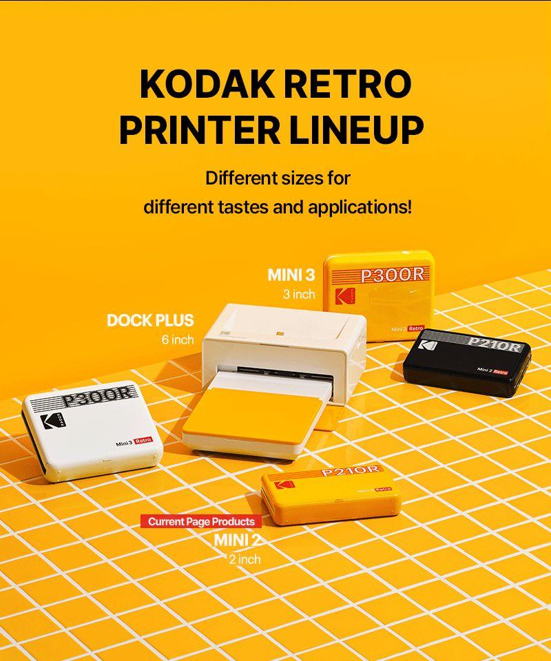 Kodak Mini 2 Retro 4PASS Portable Photo Printer – Easy Bluetooth Connection & 30 Sheets Bundle