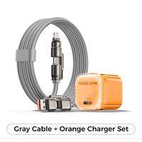 Gray Cable + Orange Charger Set